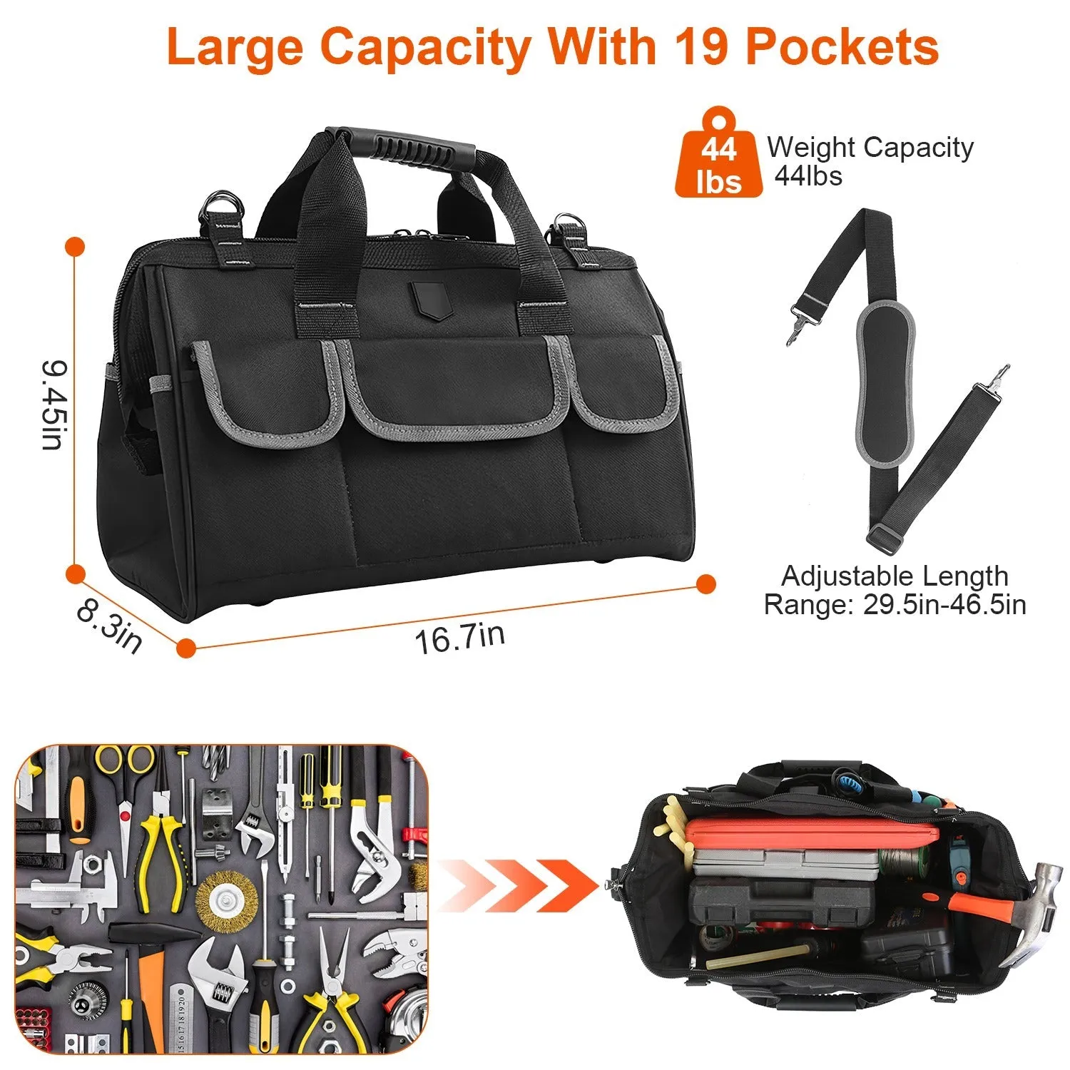 16.7-Inch Tool Storage Multi-Purpose Bag