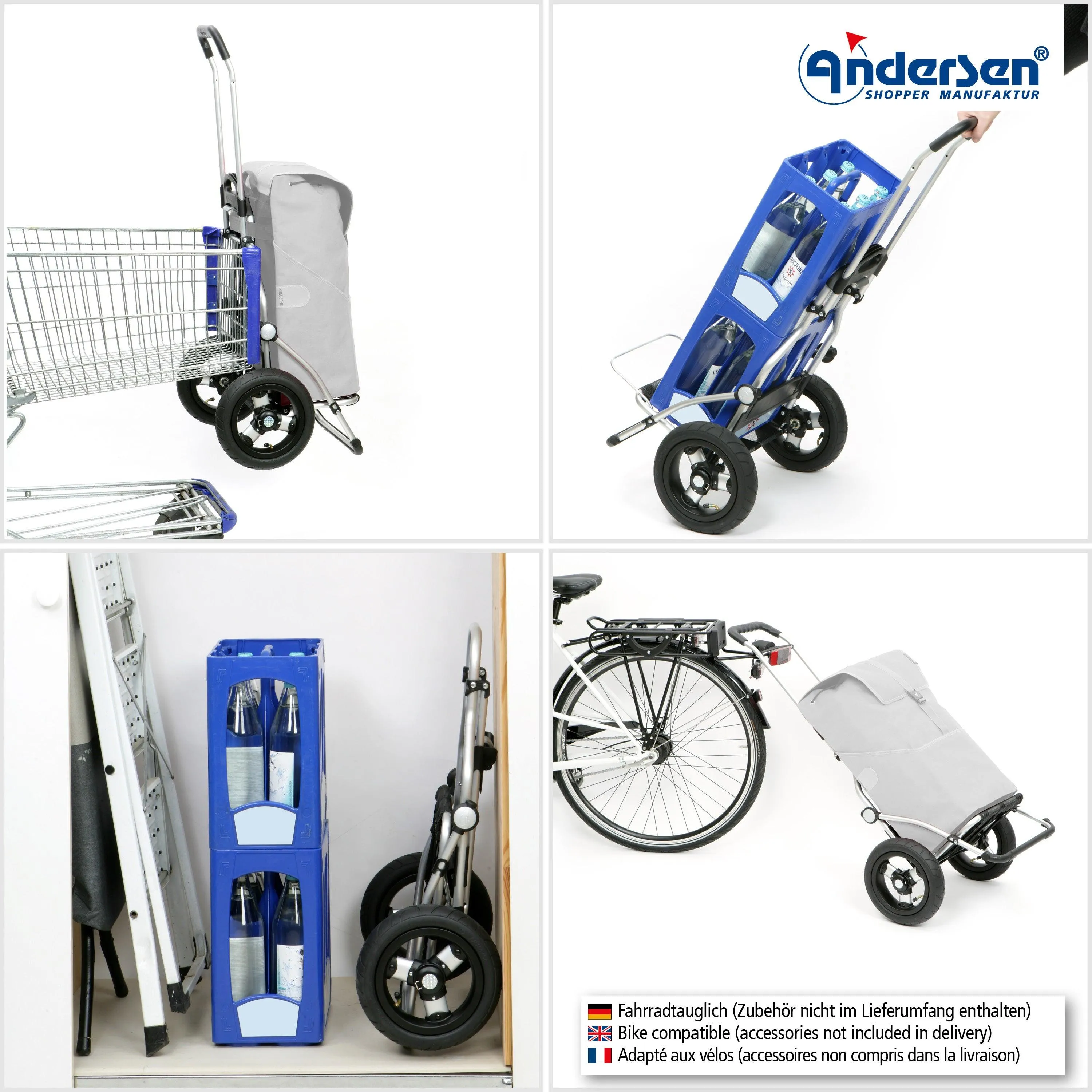 Andersen-Shopper | Bike Trailer | Shopping Trolley | Royal Frame | Auke Bag