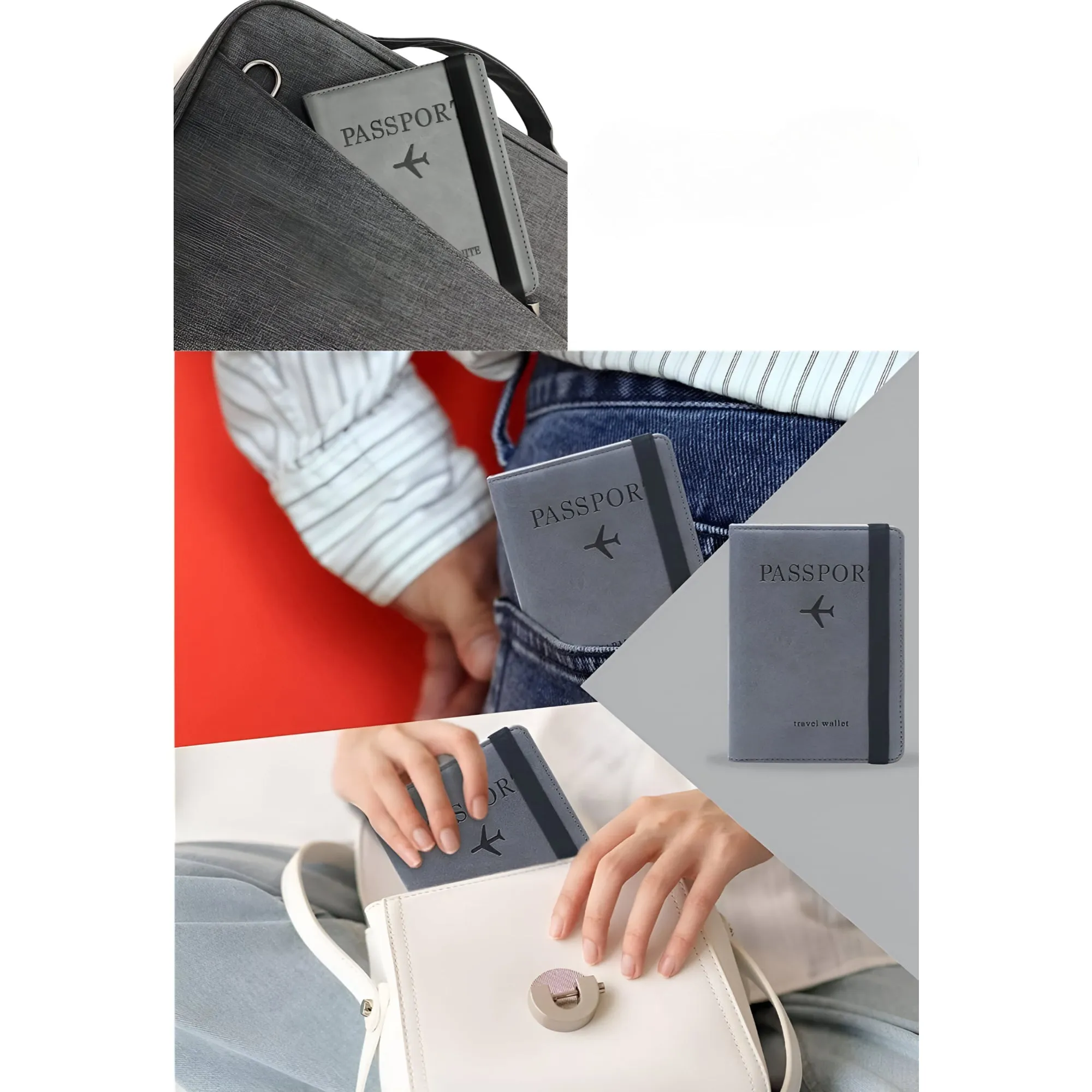 Anti Skimming Travel Wallet And Passport Holder DC-339 GREY