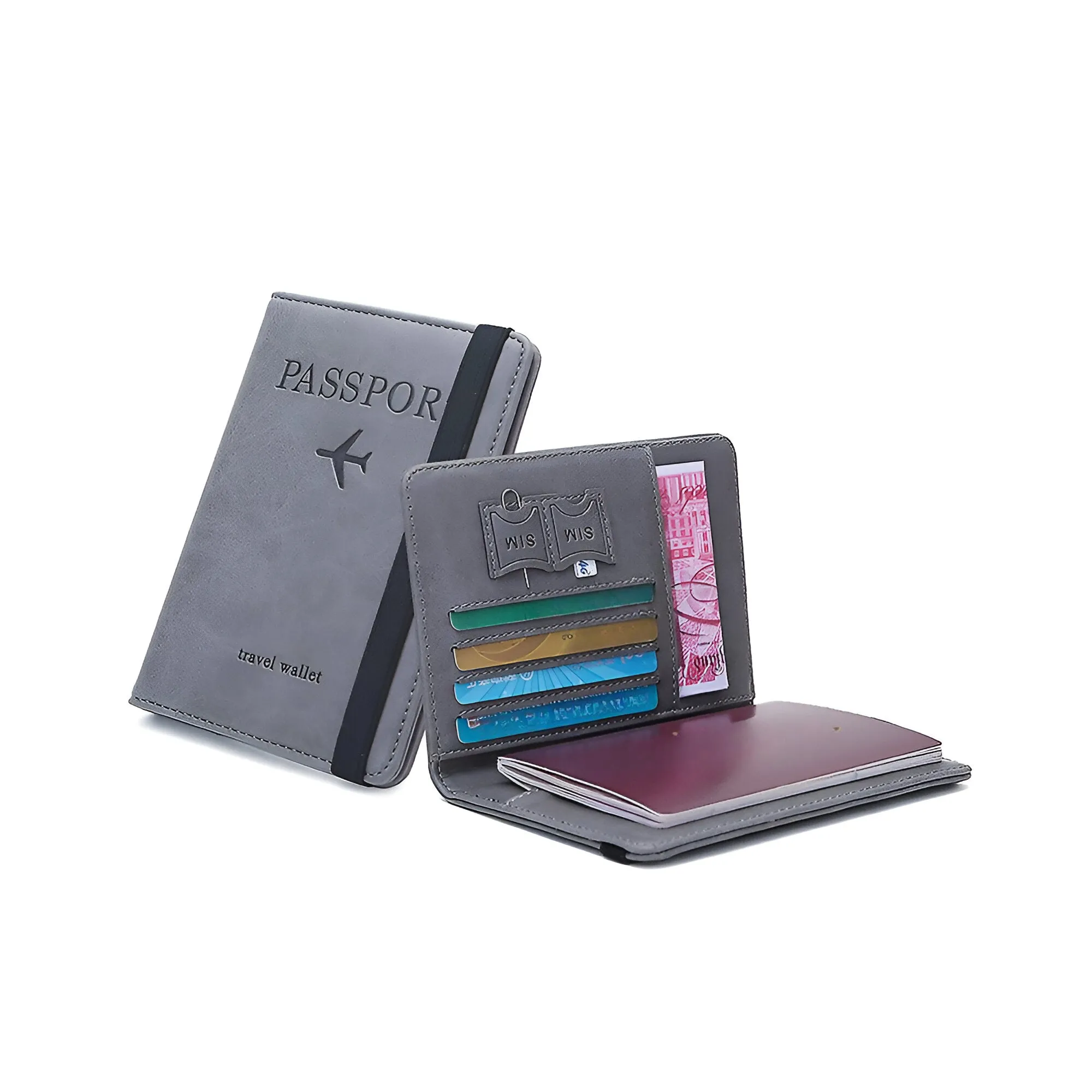 Anti Skimming Travel Wallet And Passport Holder DC-339 GREY