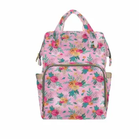 Australian Floral Pink  Diaper Bag Backpack