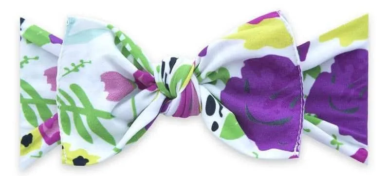 Baby Bling Bows PRINTED KNOT-- OG White Pop Floral