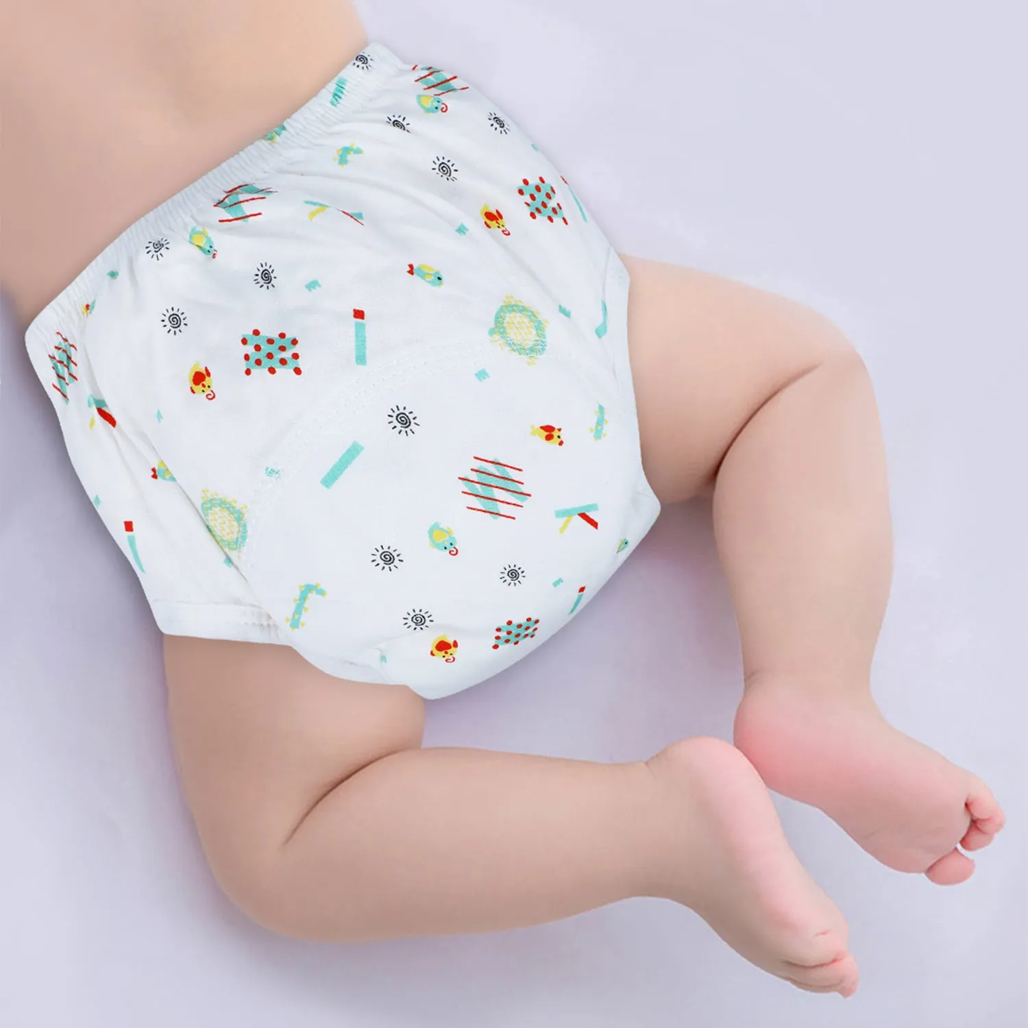 Baby Moo Abstract Letters Reusable Cloth Training Diaper Panty - Multicolour