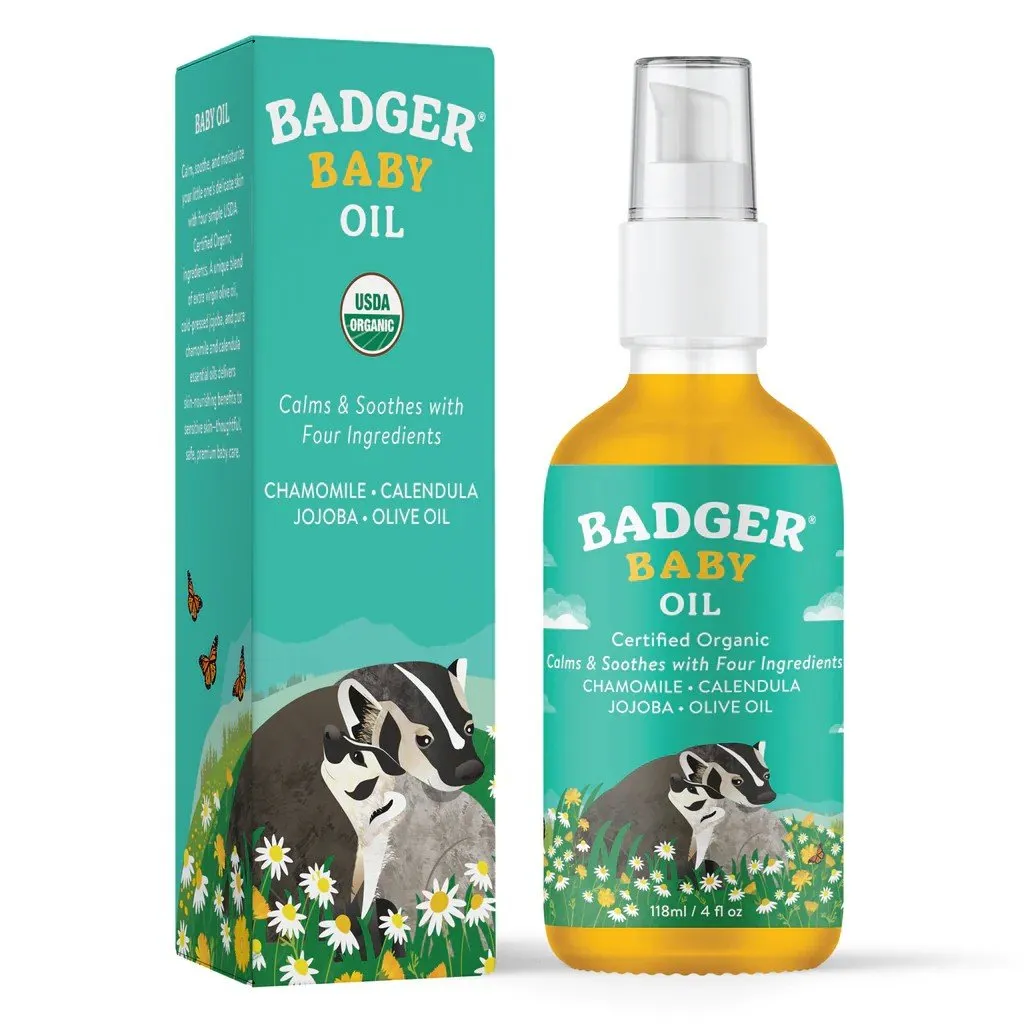 Badger Baby Oil 4 oz Liquid