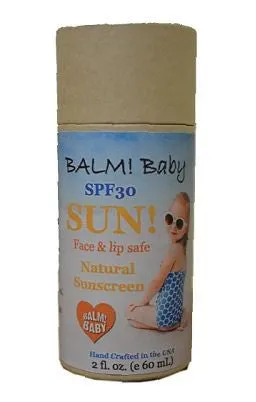 BALM! BABY SUN STICK {NATURAL MINERAL SUN SCREEN - IN BIODEGRADABLE ECO STICK 2OZ }