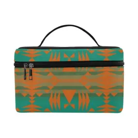 Between the Mountains Deep Lake Orange Cosmetic Bag/Large