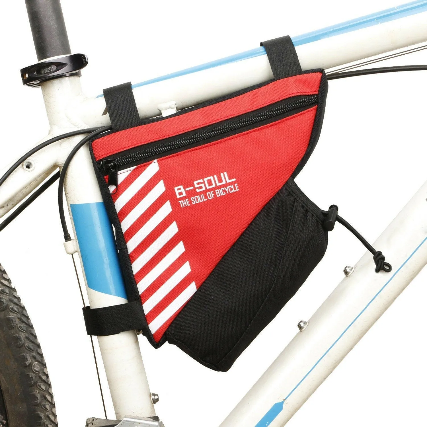 Bike Triangle Bag with Water Bottle Pocket Cycling Frame Top Tube Bag MTB Bicycle Tool Storage Bag Pouch