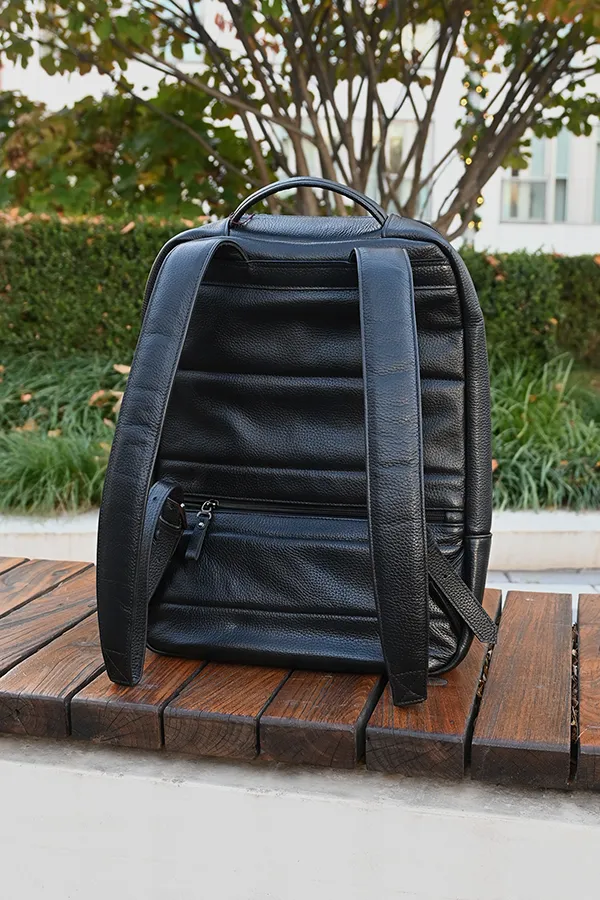 Black Leather Backpack