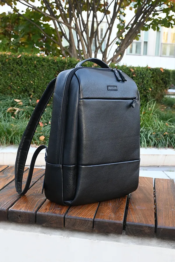 Black Leather Backpack