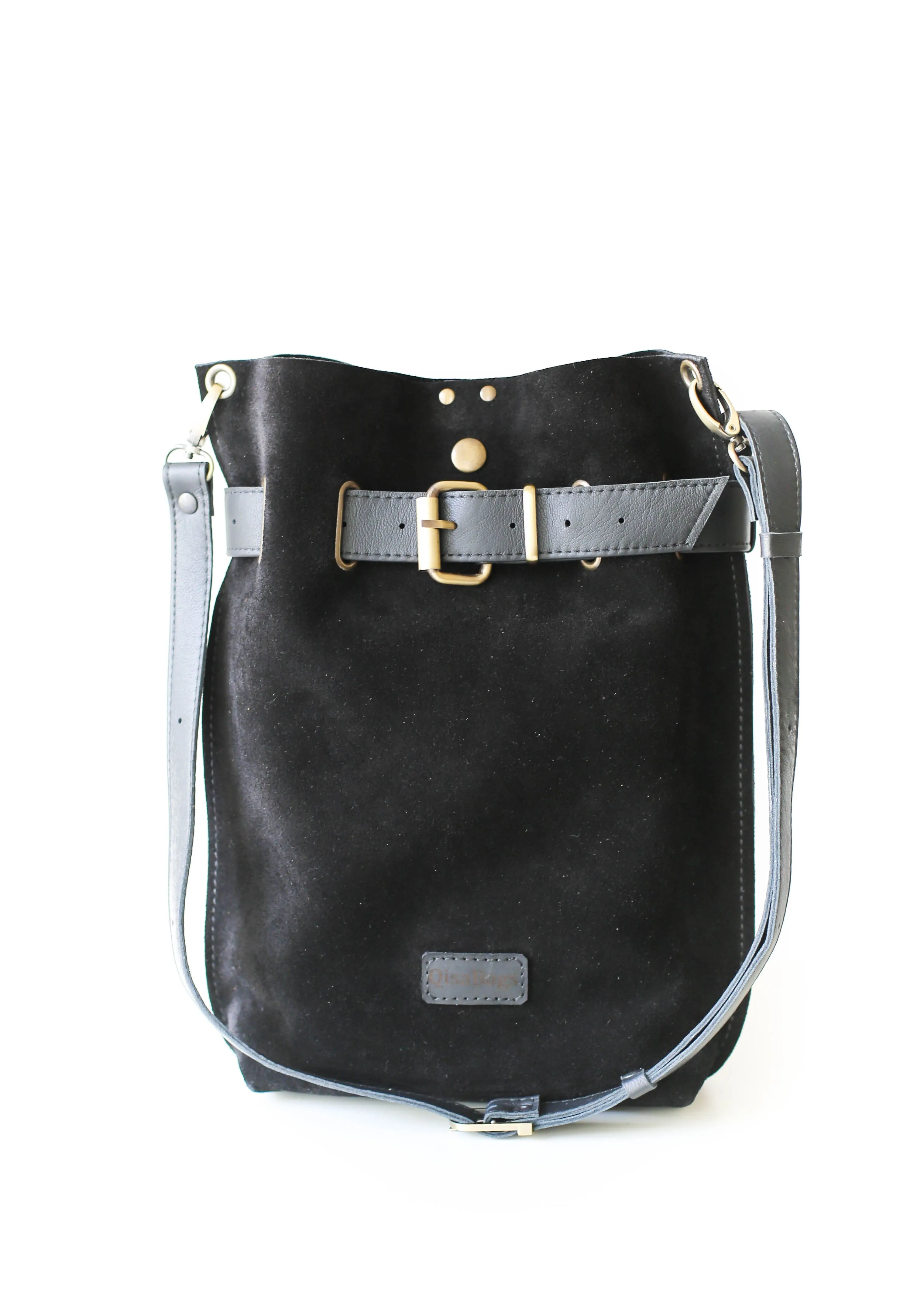 Black Suede Backpack