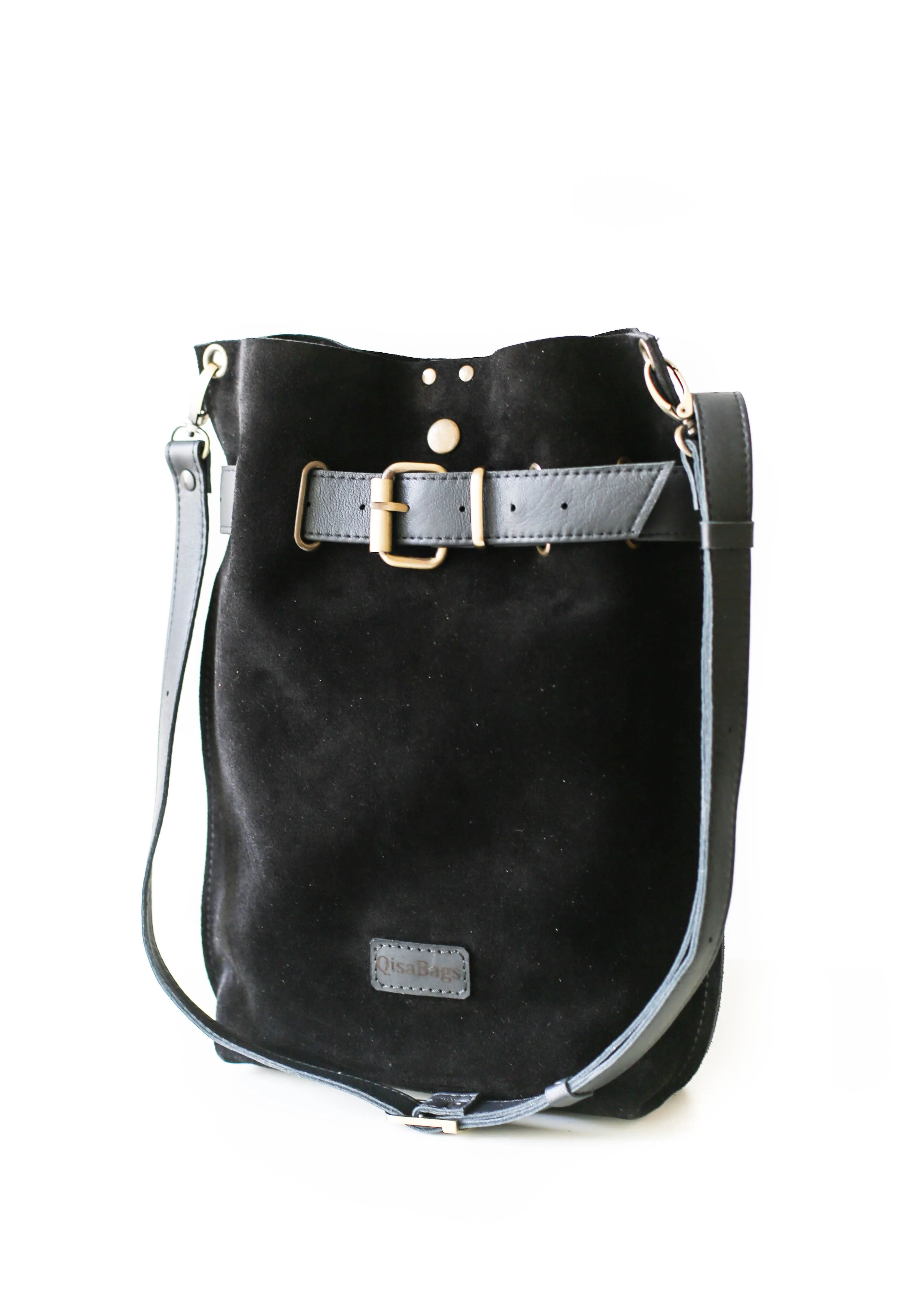 Black Suede Backpack