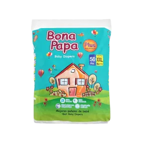 BONA PAPA PLUS BABY DIAPERS XXL (16KG PLUS) 50PCS