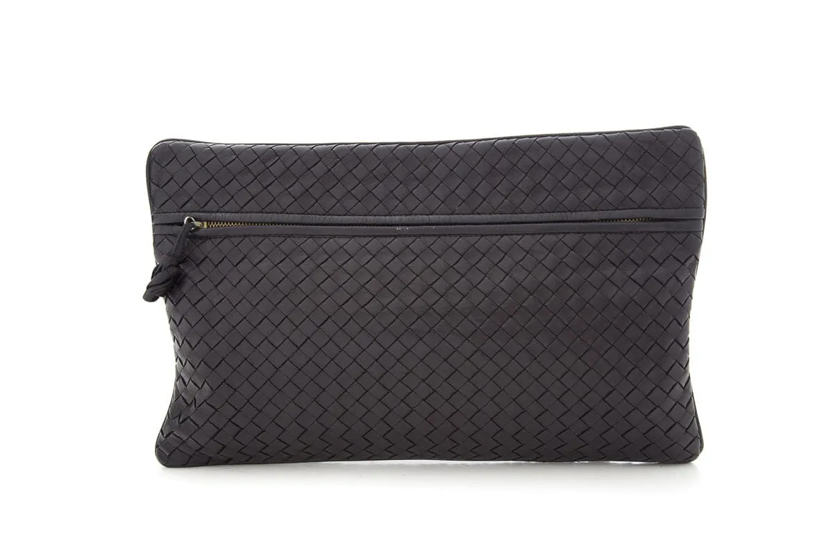 Bottega Veneta Black Intrecciato Clutch