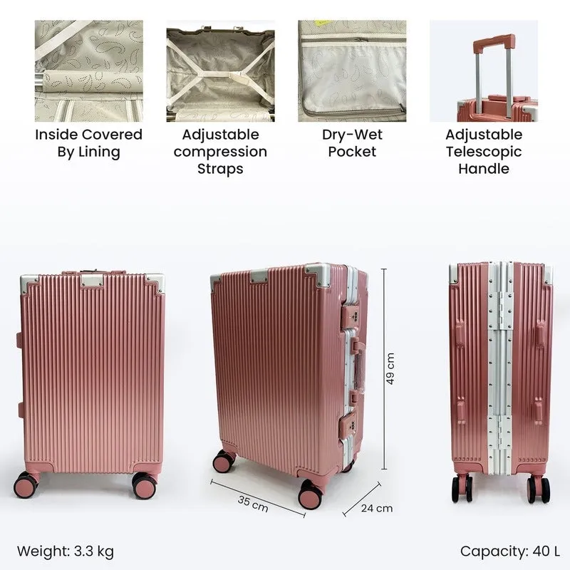 Cabin Trolley Bag - Polycarbonate Construction, TSA Lock | 40L | Mineral Gold