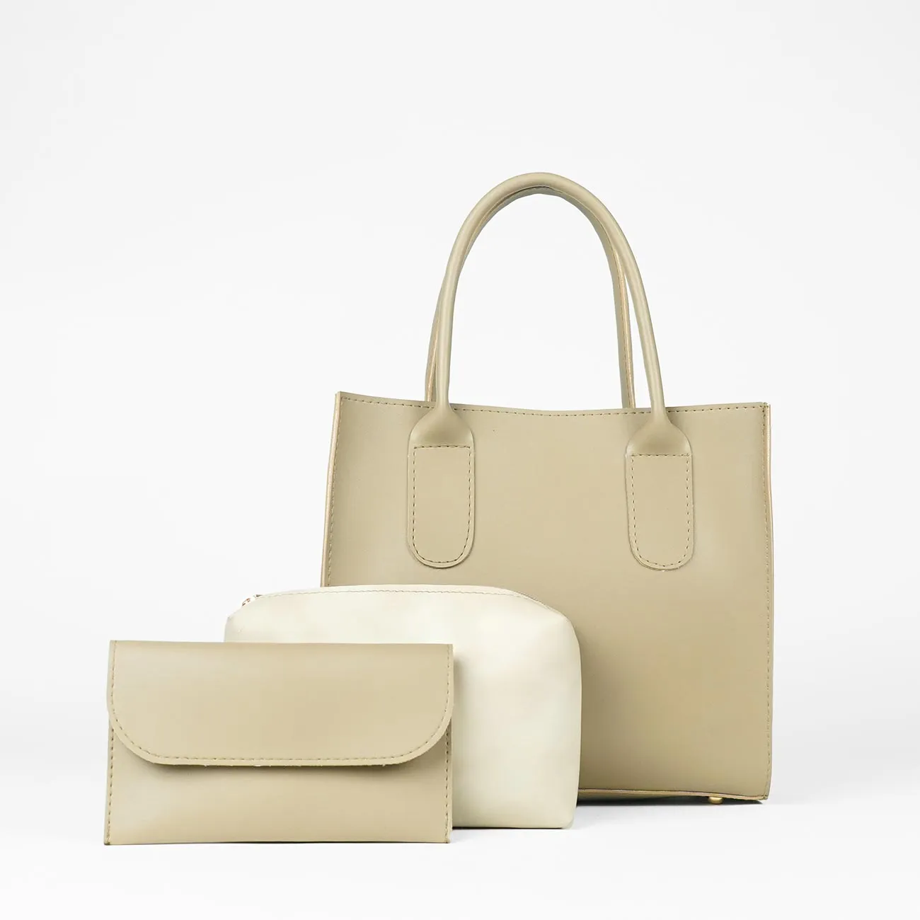 catchy bag set of 3 beige