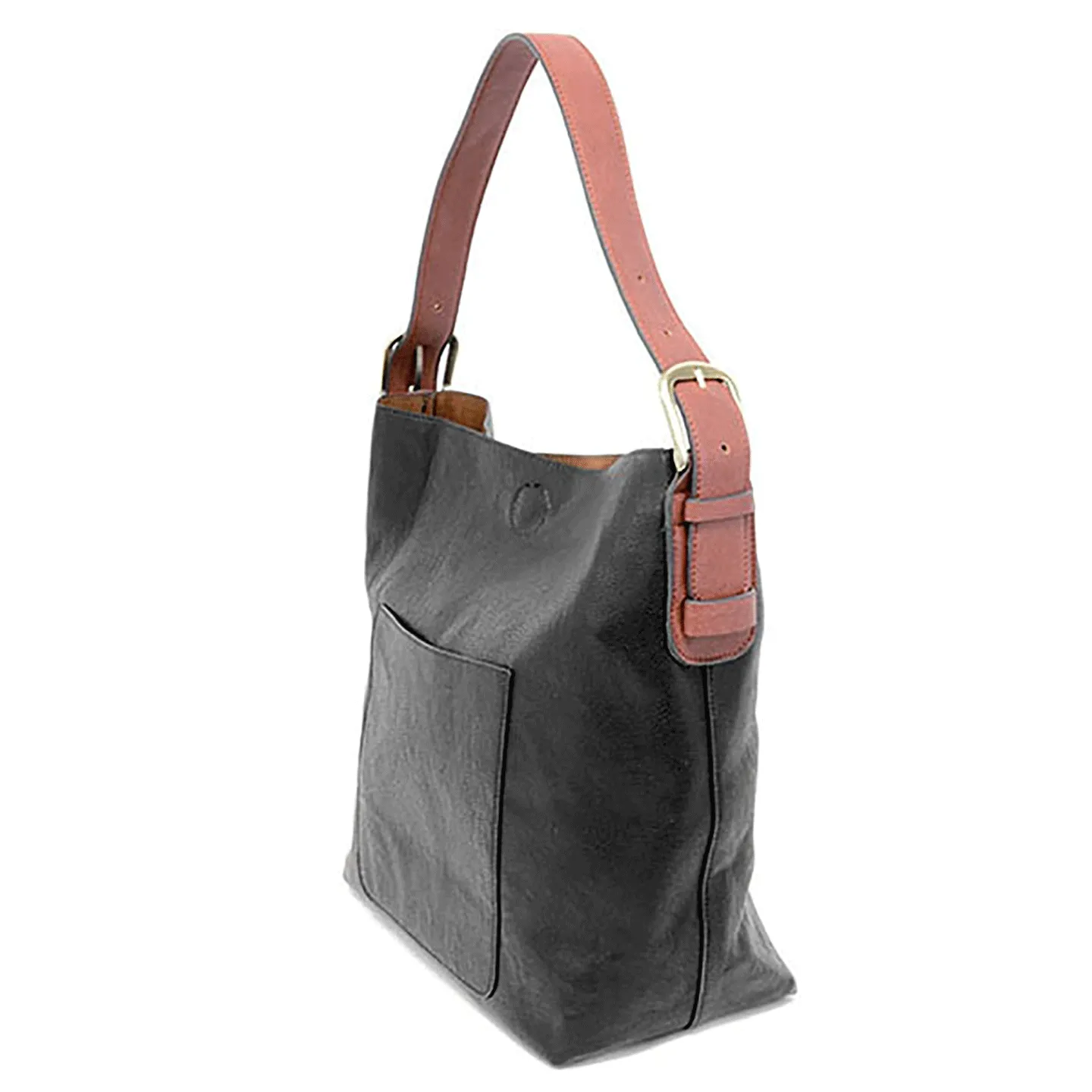 Classic Hobo Handbag in Black/Cedar