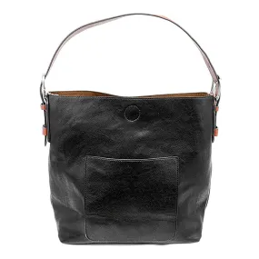 Classic Hobo Handbag in Black/Cedar