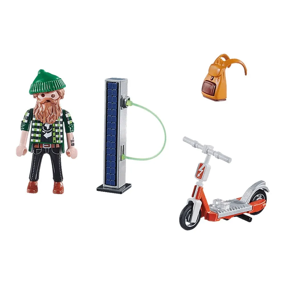 Construction set Playmobil 70873 Hipster with electric scooter