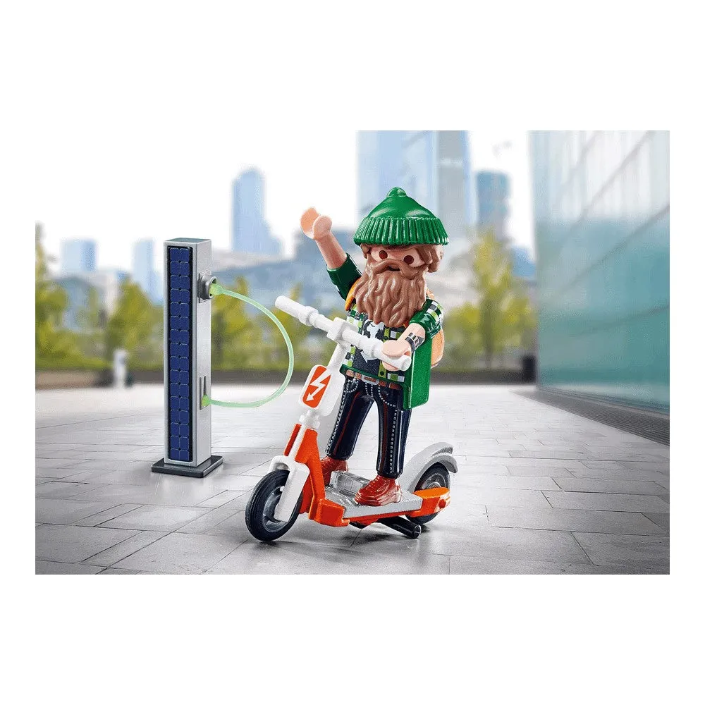 Construction set Playmobil 70873 Hipster with electric scooter