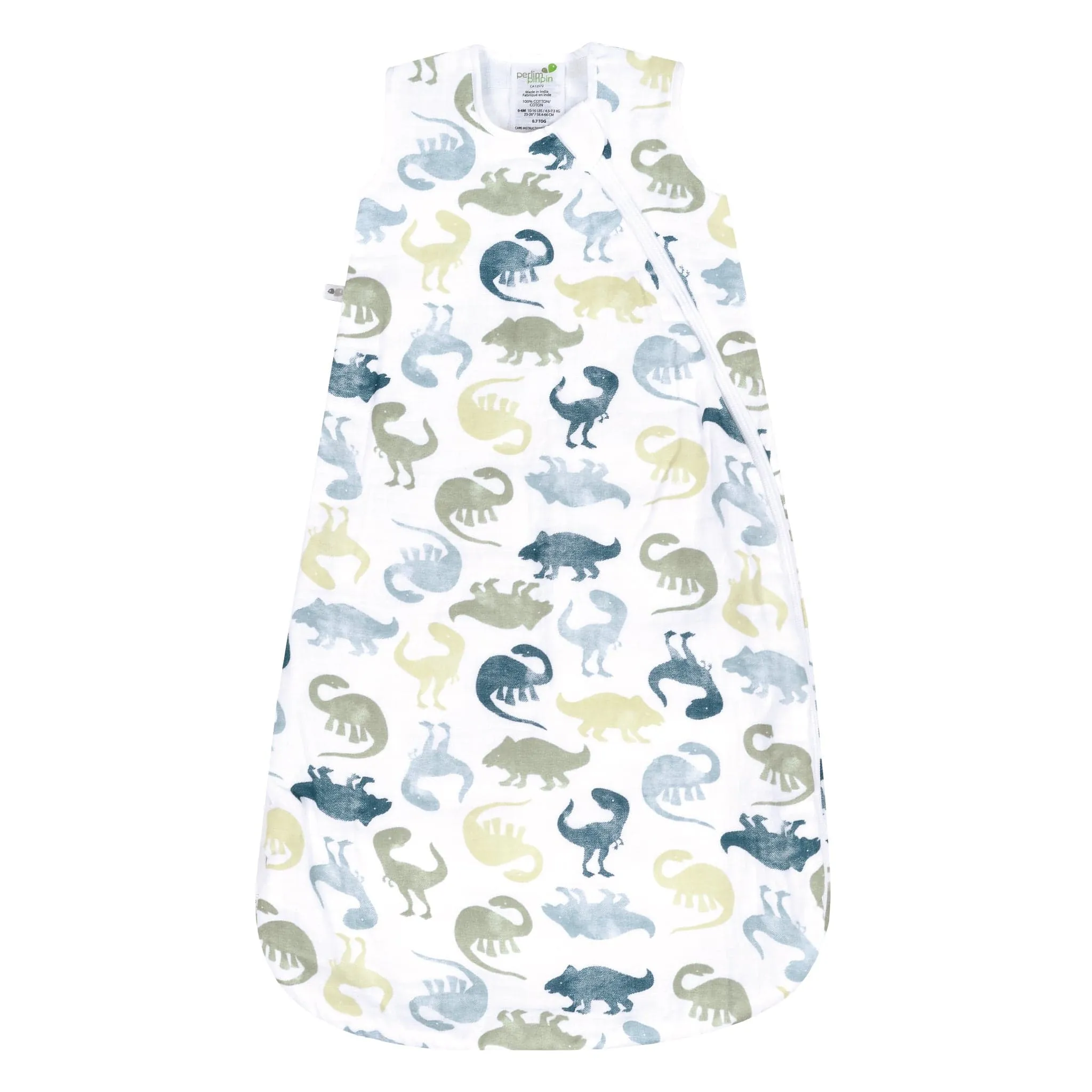 Cotton muslin sleep sack - Brachiosaurus  (0.7 tog)