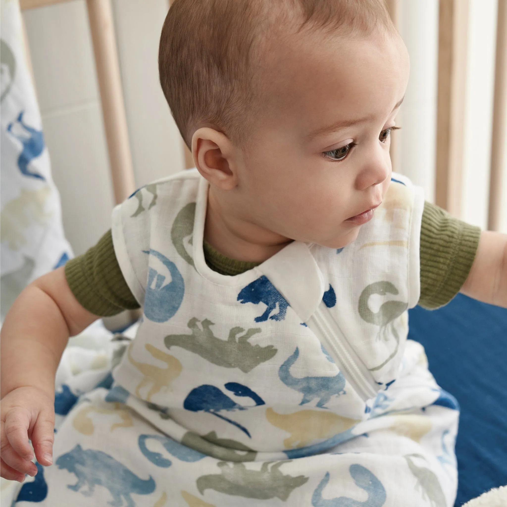 Cotton muslin sleep sack - Brachiosaurus  (0.7 tog)