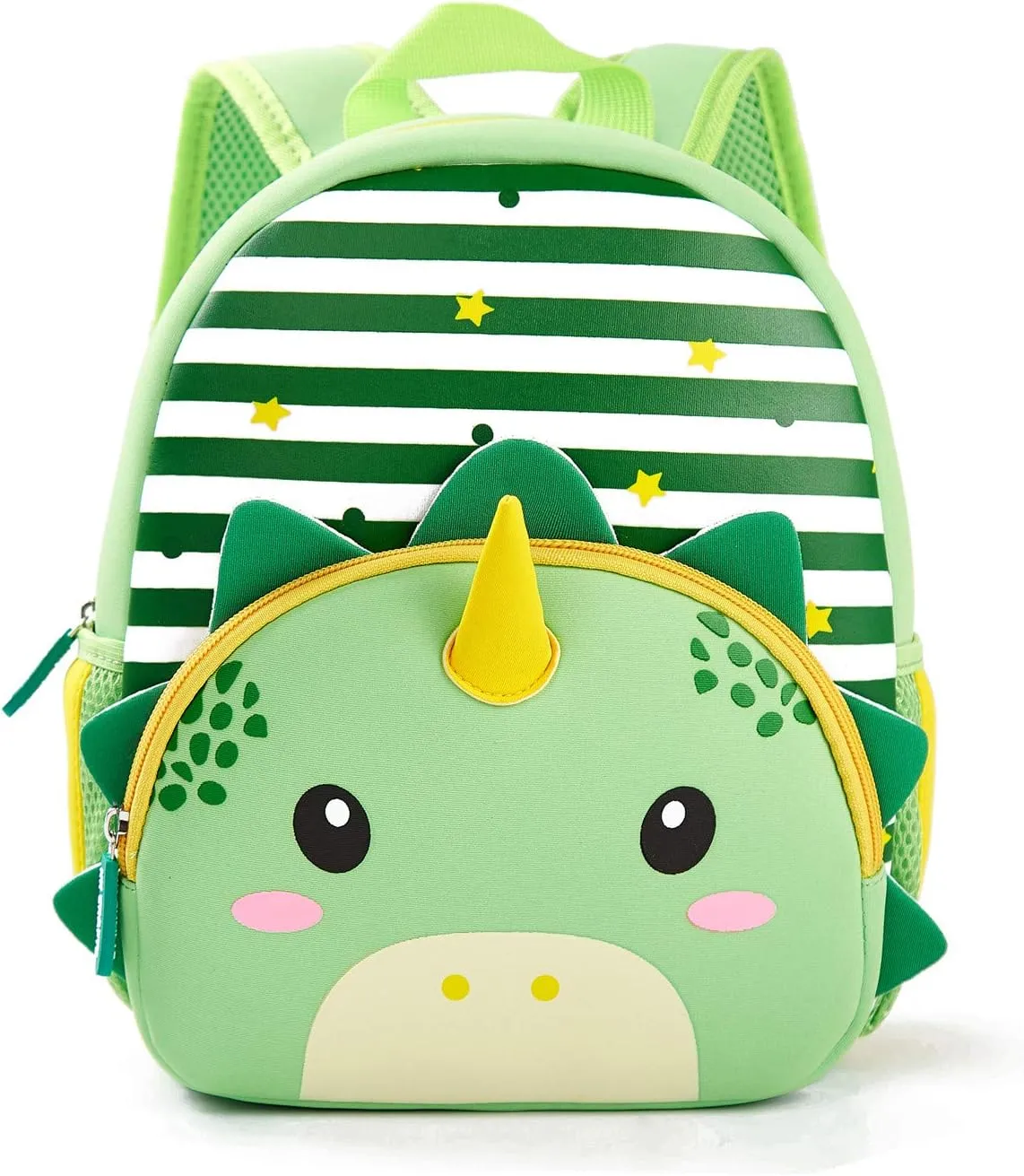 Cute Baby Dinosaur Soft Plush Backpack  with Front Pocket for Kids (Green)