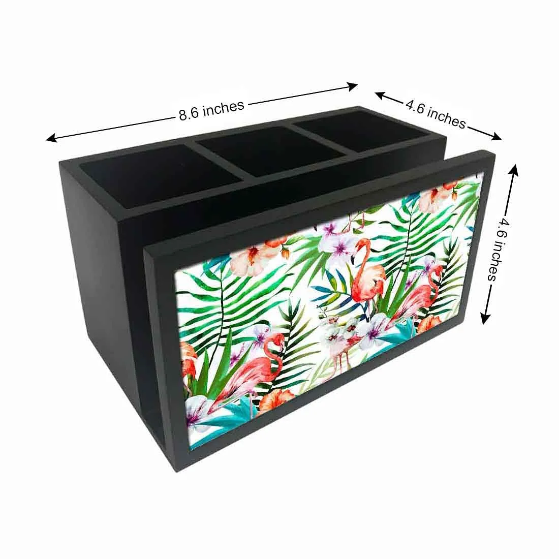 Cutlery Tissue Holder Napkin Stand -  Flamingo and Leaf