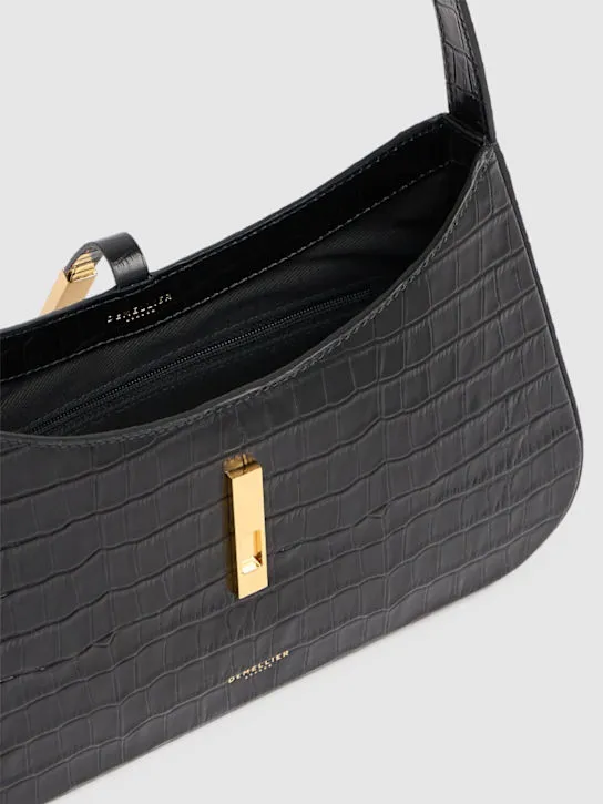 DeMellier   Tokyo croc embossed leather shoulder bag 