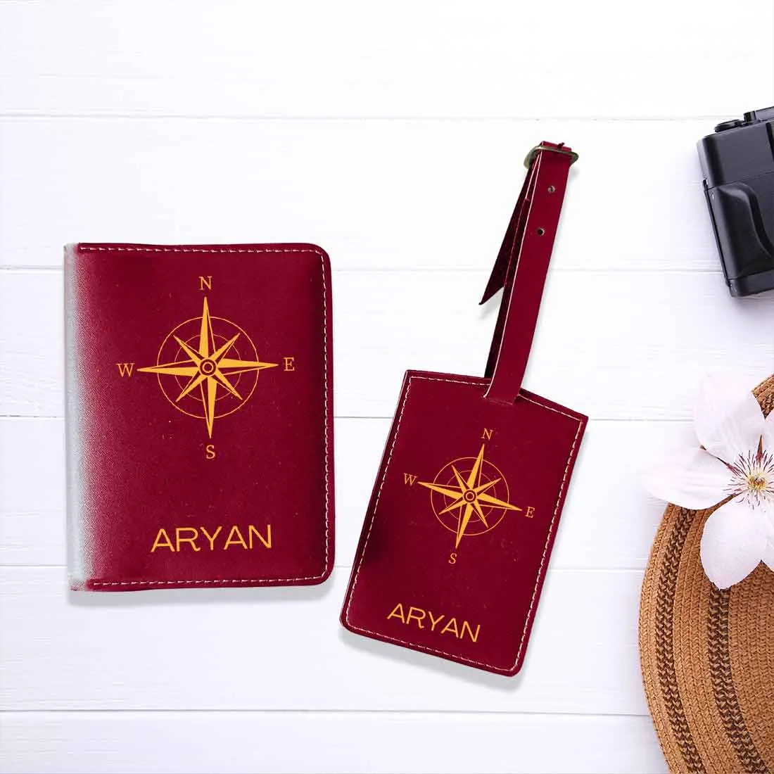 Designer Passport Cover Customized PU Leather Passport Cover and Luggage Tag Set