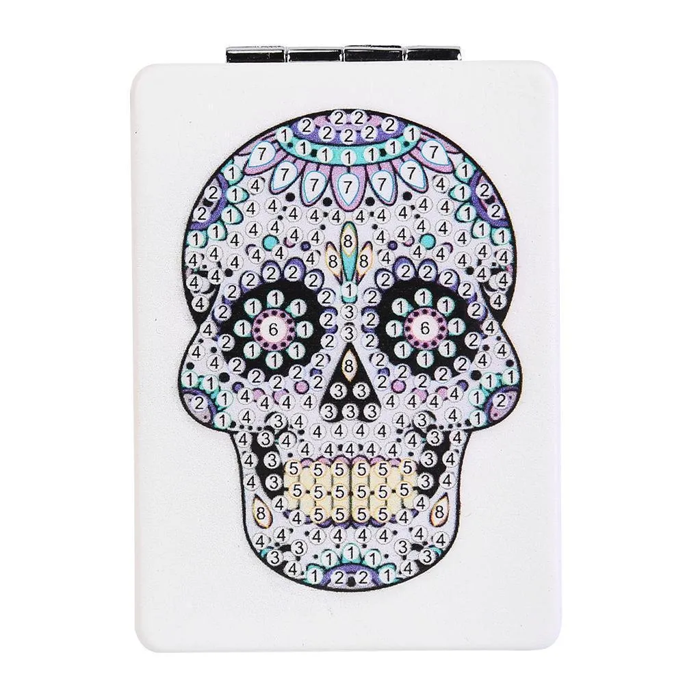 DIY Skull Special Shaped Diamond Painting Mini Vanity Mirror Makeup Mirrors