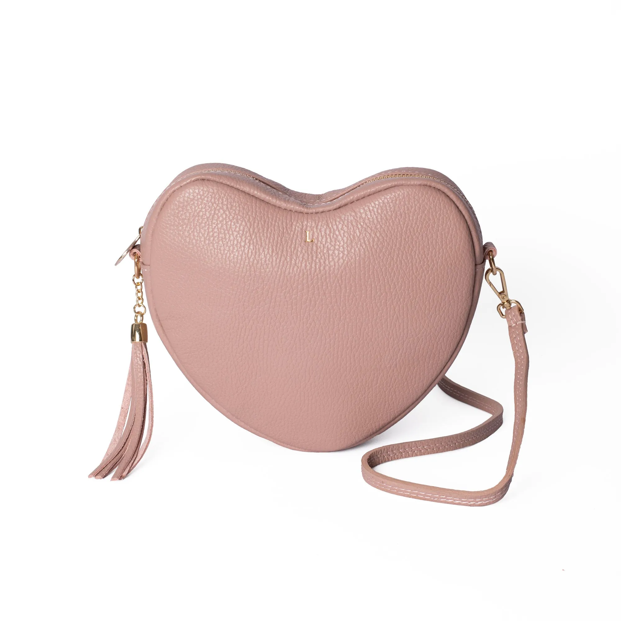 Dusky Pink Ella Heart Bag & Keyring Valentine's Gift Set