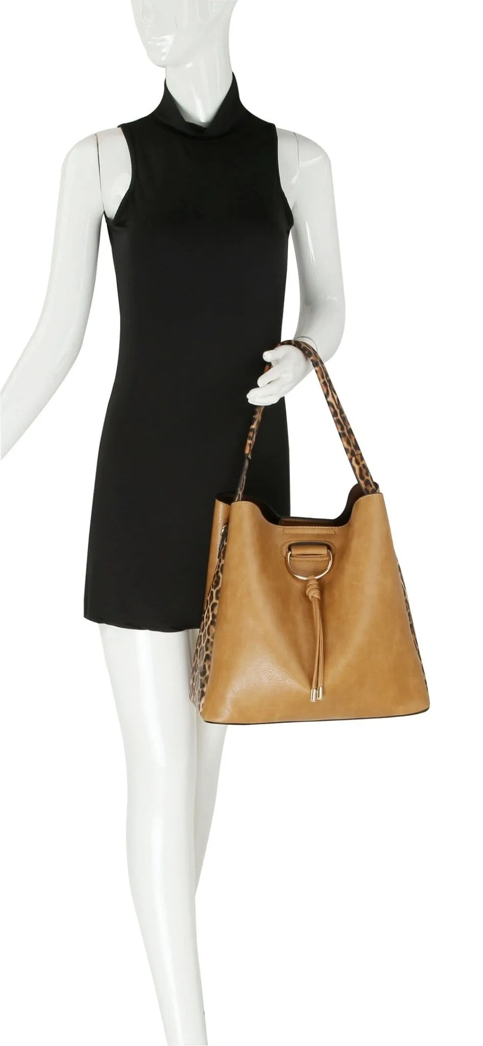 DV0677  Leopard Detail 2-in-1 Shoulder Bag