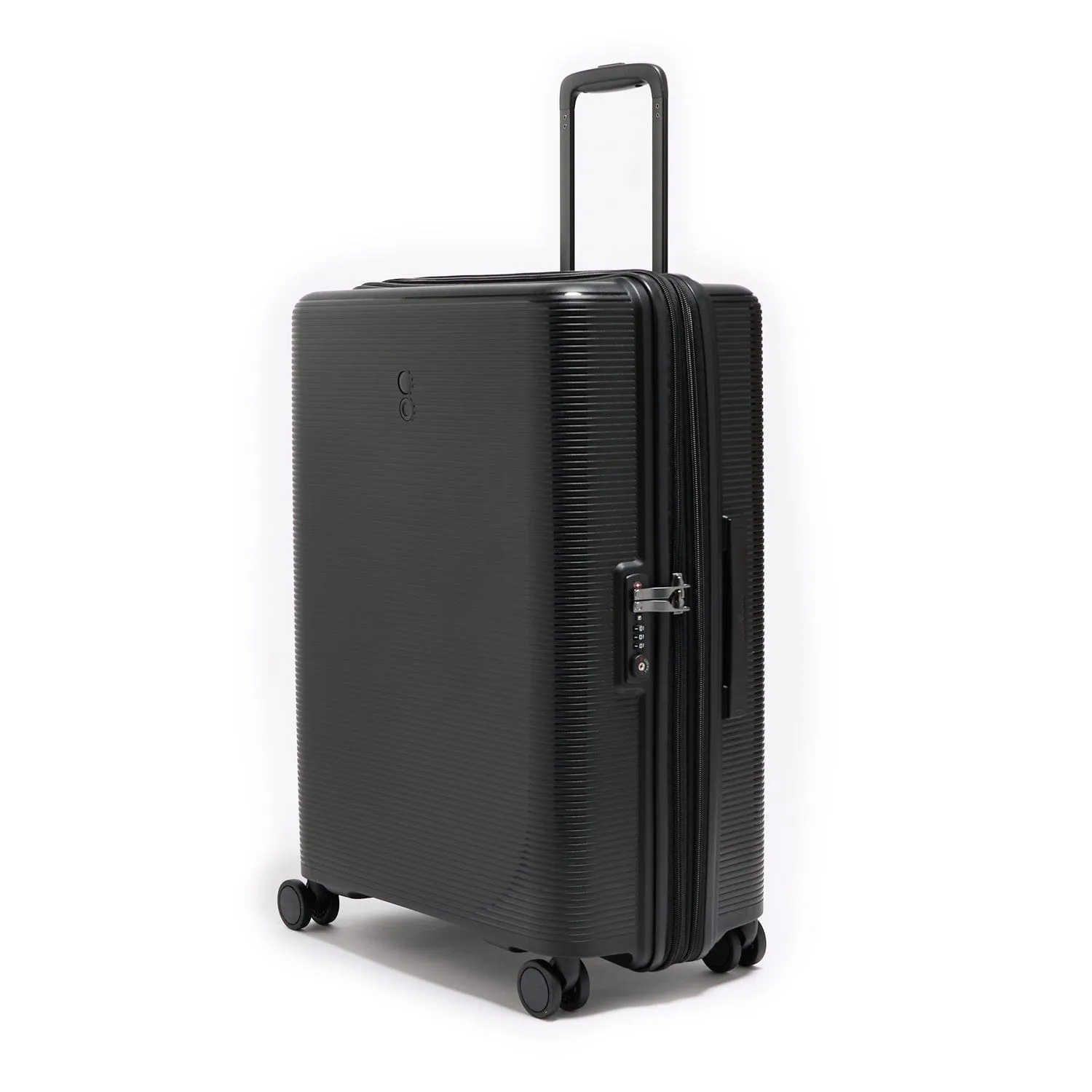 Echolac Forza 65cm Hardcase Expandable 4 Double Wheel Cabin Luggage Trolley Black - PW005 24 Black