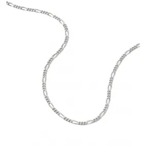 Essentials Figaro Chain Recycled Sterling Silver Necklace FCSL_SLV