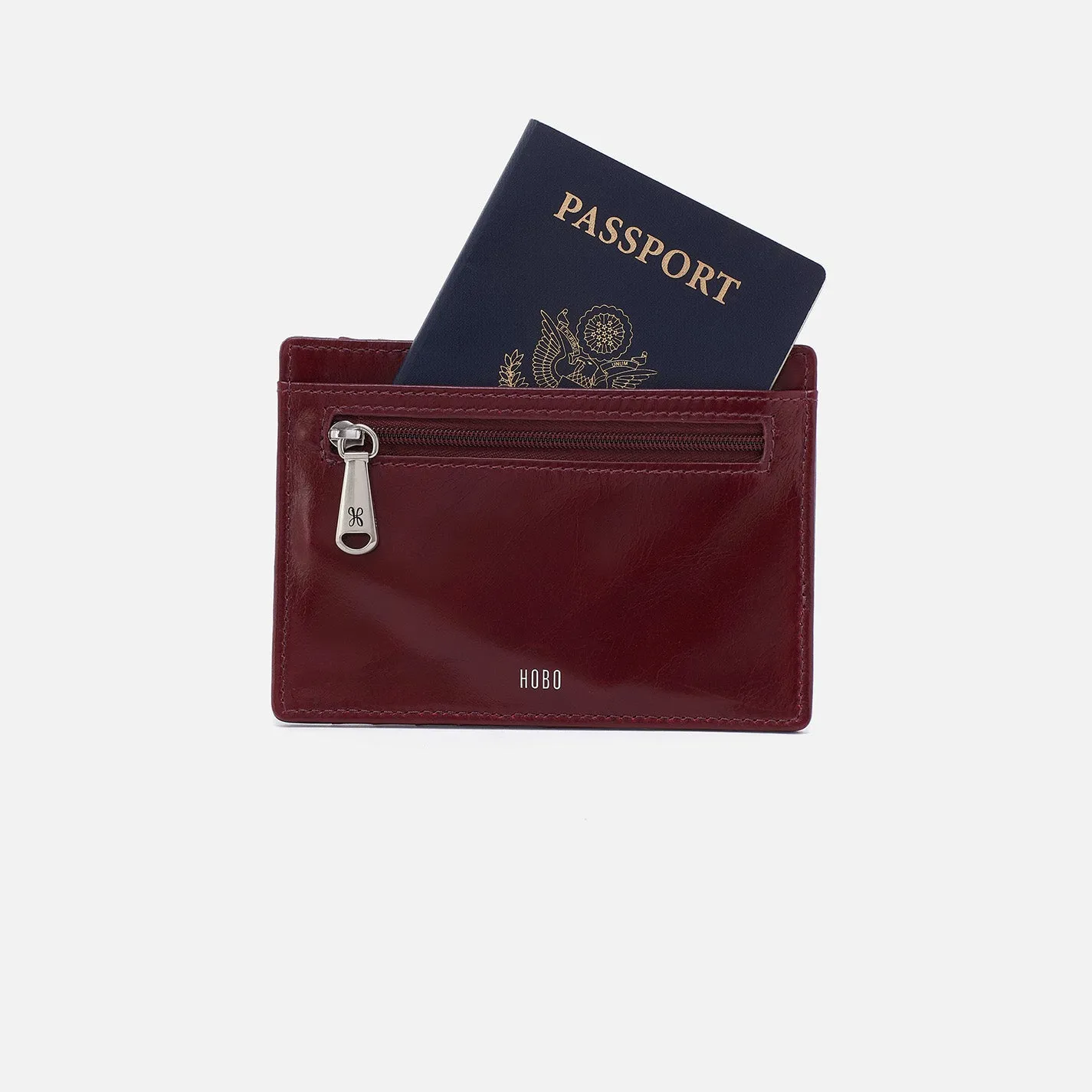 Euro Slide Card Case In Polished Leather - Winterberry