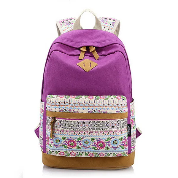 Floral Girl Backpack Women Leisure Students Teenager School Bags