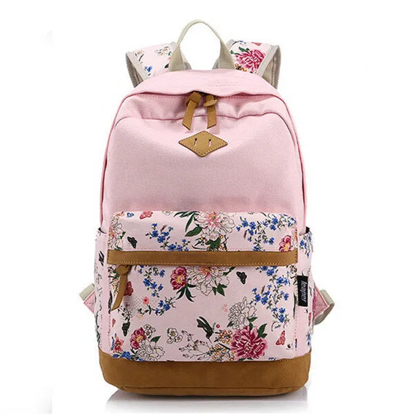 Floral Girl Backpack Women Leisure Students Teenager School Bags