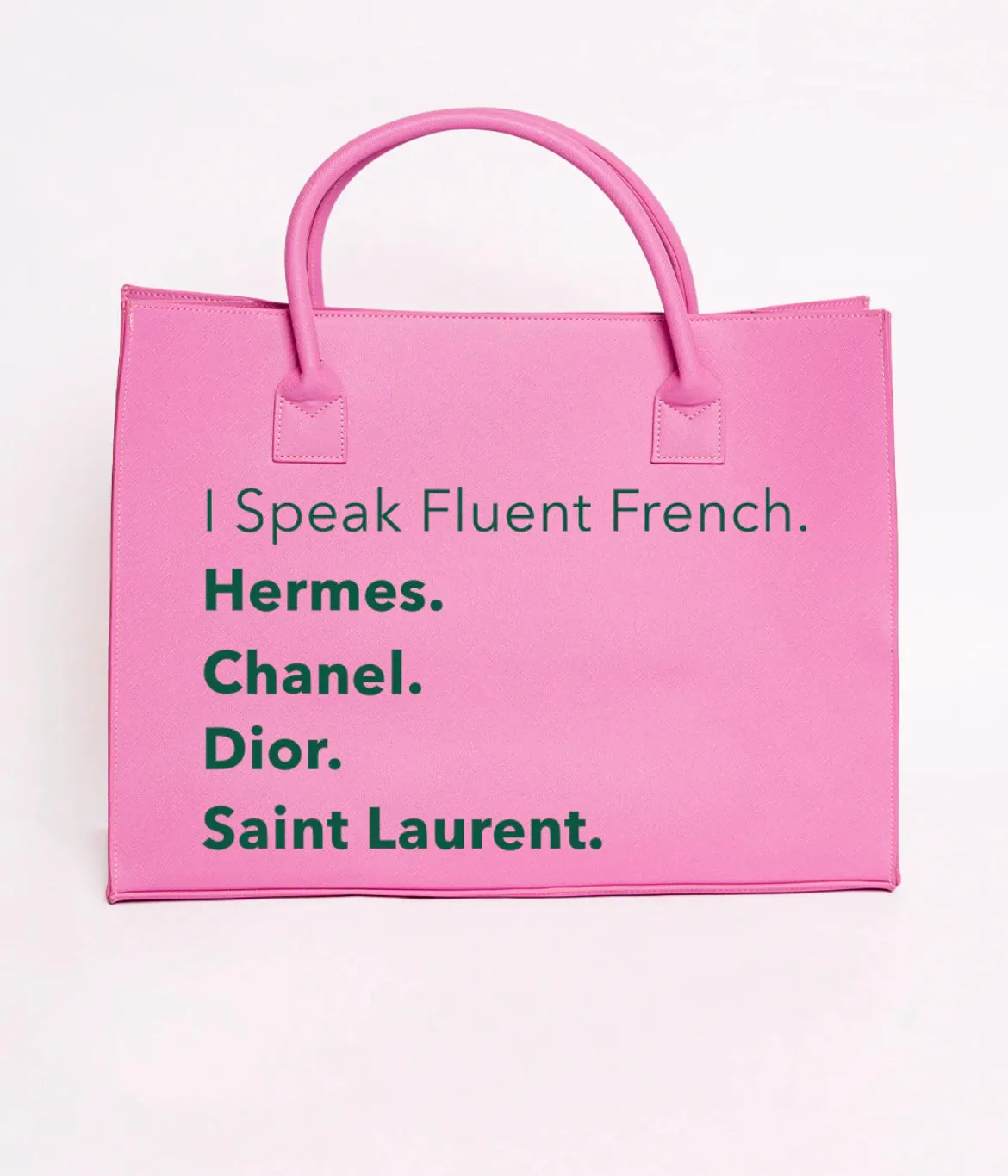 Fluency Tote- Pink & Green