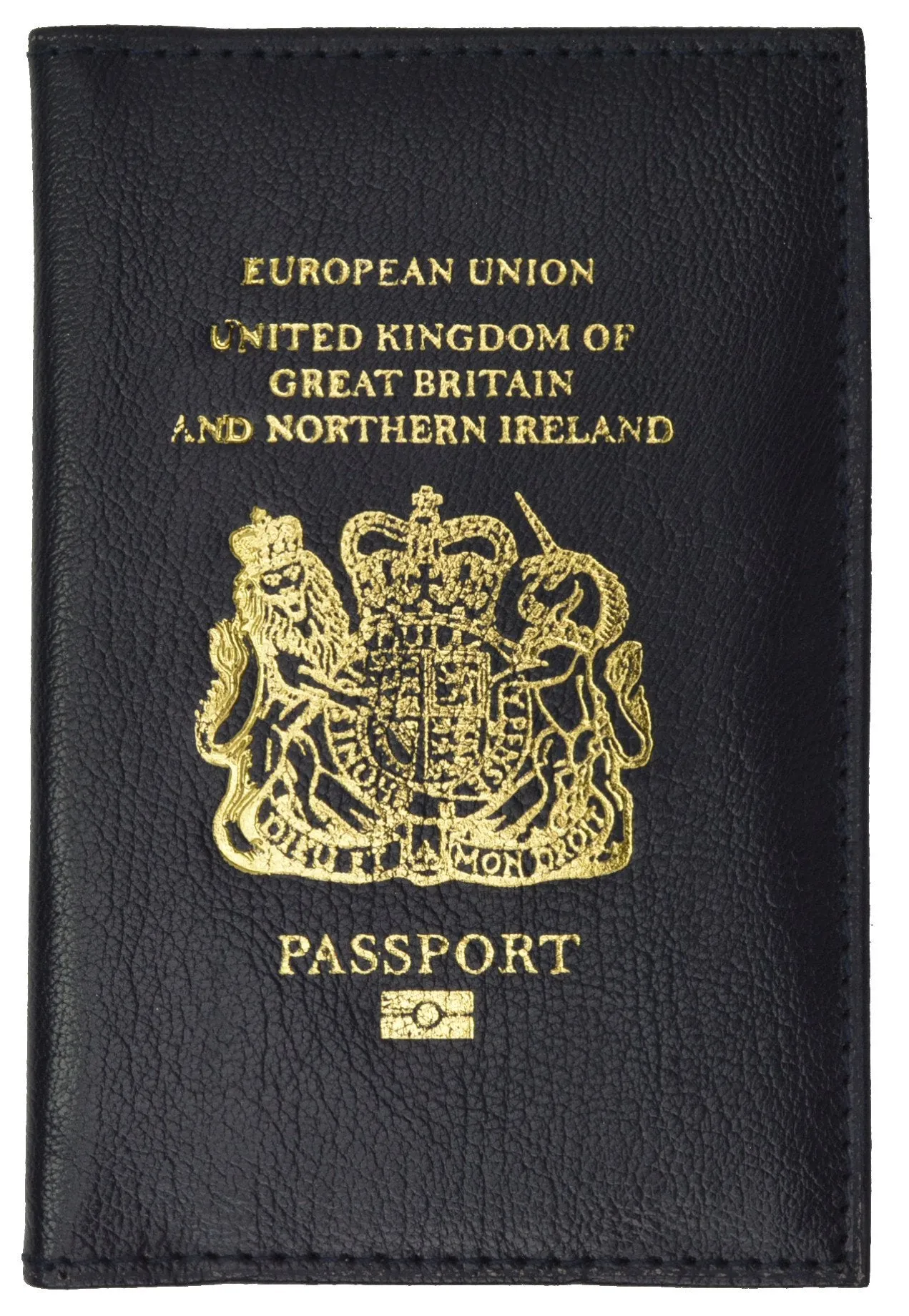 Genuine Leather Passport Wallet Credit card Holder with British Emblem Imprint for International Travel 601 UK