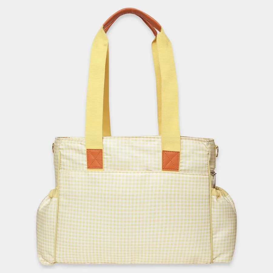 Gingham Check Print Diaper Bag