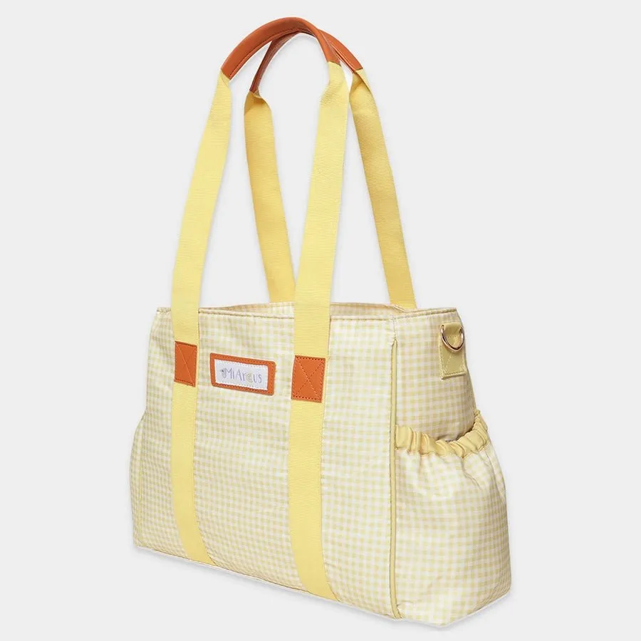 Gingham Check Print Diaper Bag