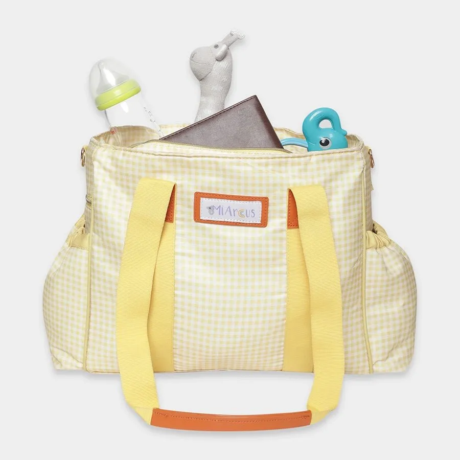 Gingham Check Print Diaper Bag