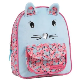 Girl's Blue Critter Cat Mini Backpack