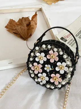 In Full Bloom Floral Circle Crossbody Bag