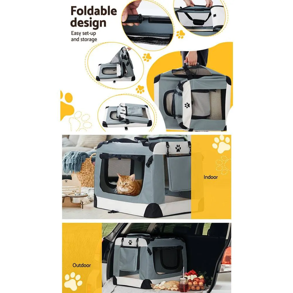 i.Pet Pet Carrier Soft Crate Dog Cat Travel 90x61CM Portable Foldable Car 2XL