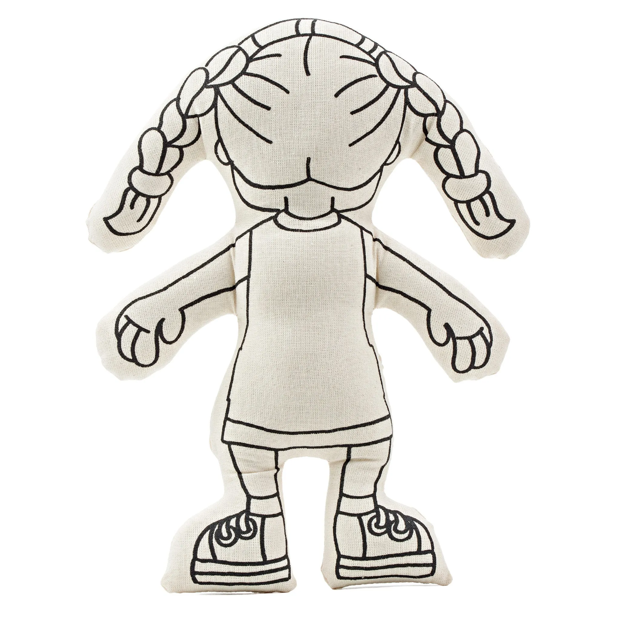 Kiboo Kids: Girl With Braids - Colorable And Washable Doll For Creative Play