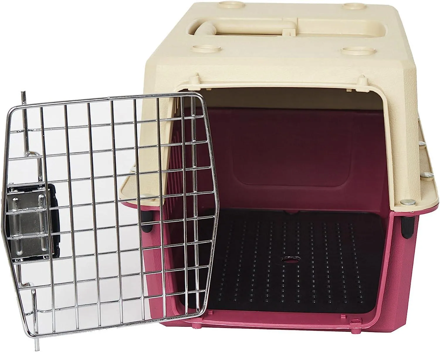 Large Portable Pet Carriers Kennel Crate Airline Approved Kitty Travel Cage for Puppy Bunny Cats, Red