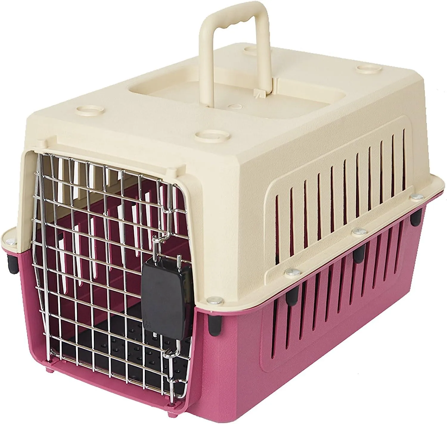 Large Portable Pet Carriers Kennel Crate Airline Approved Kitty Travel Cage for Puppy Bunny Cats, Red