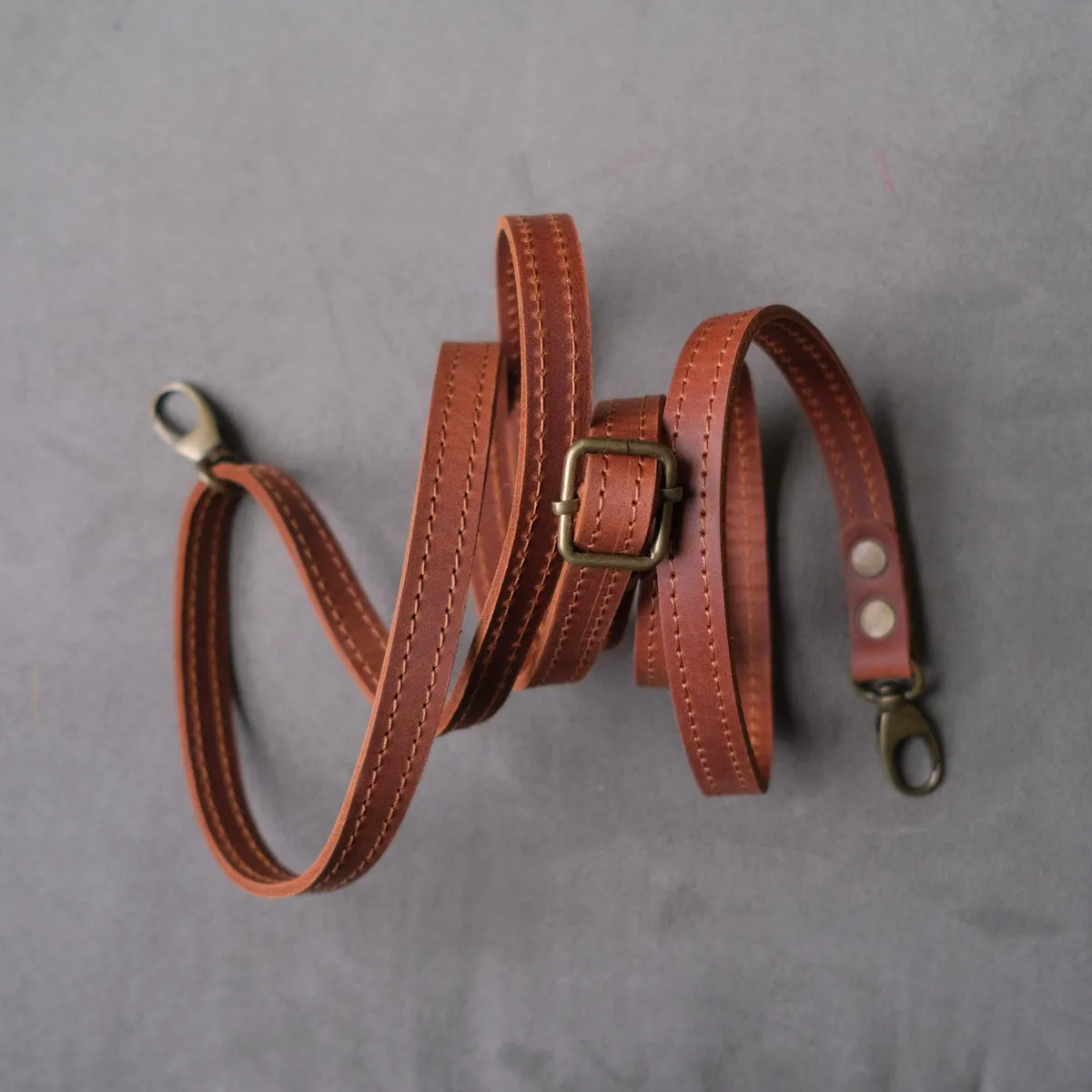 Leather Brass Shoulder Strap