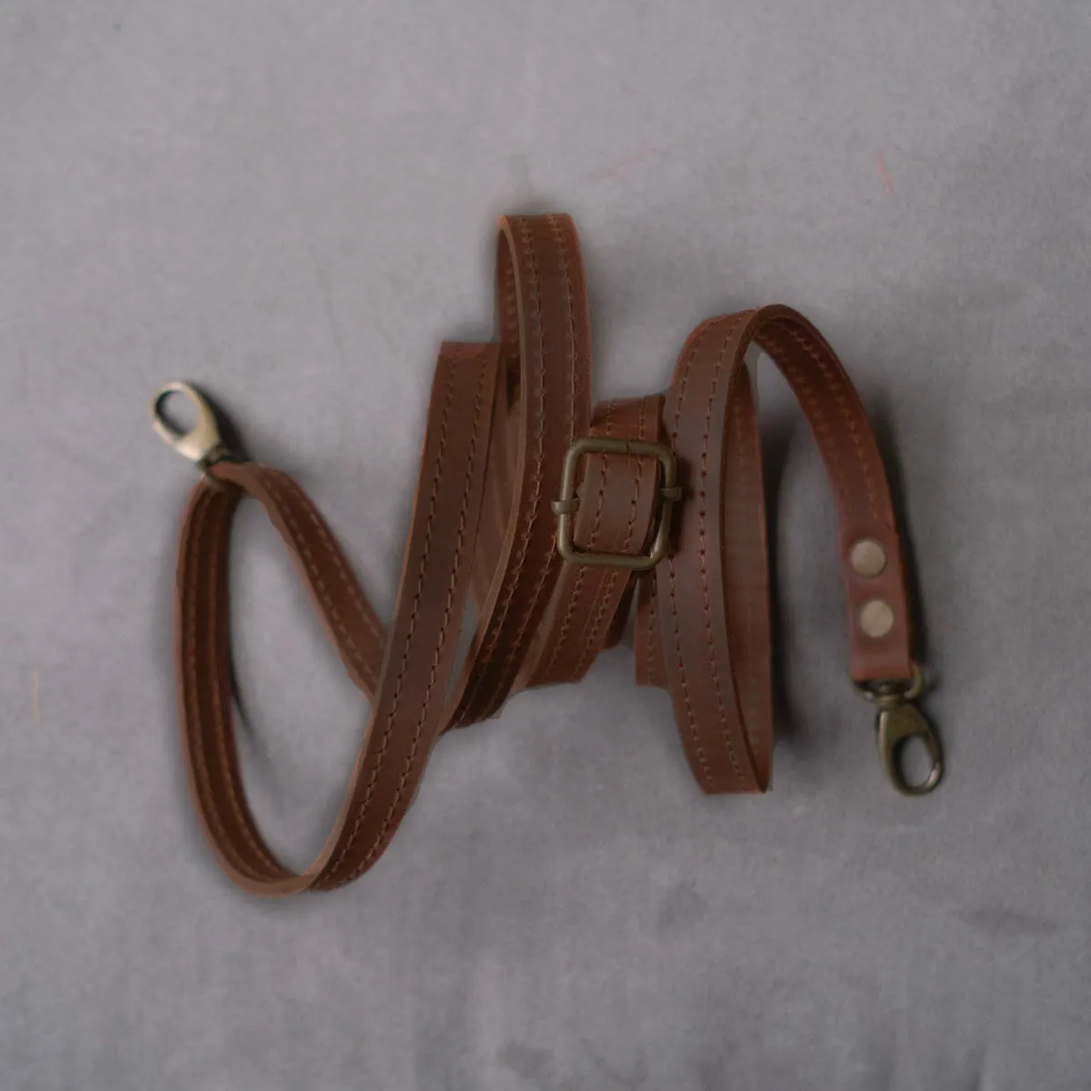 Leather Brass Shoulder Strap